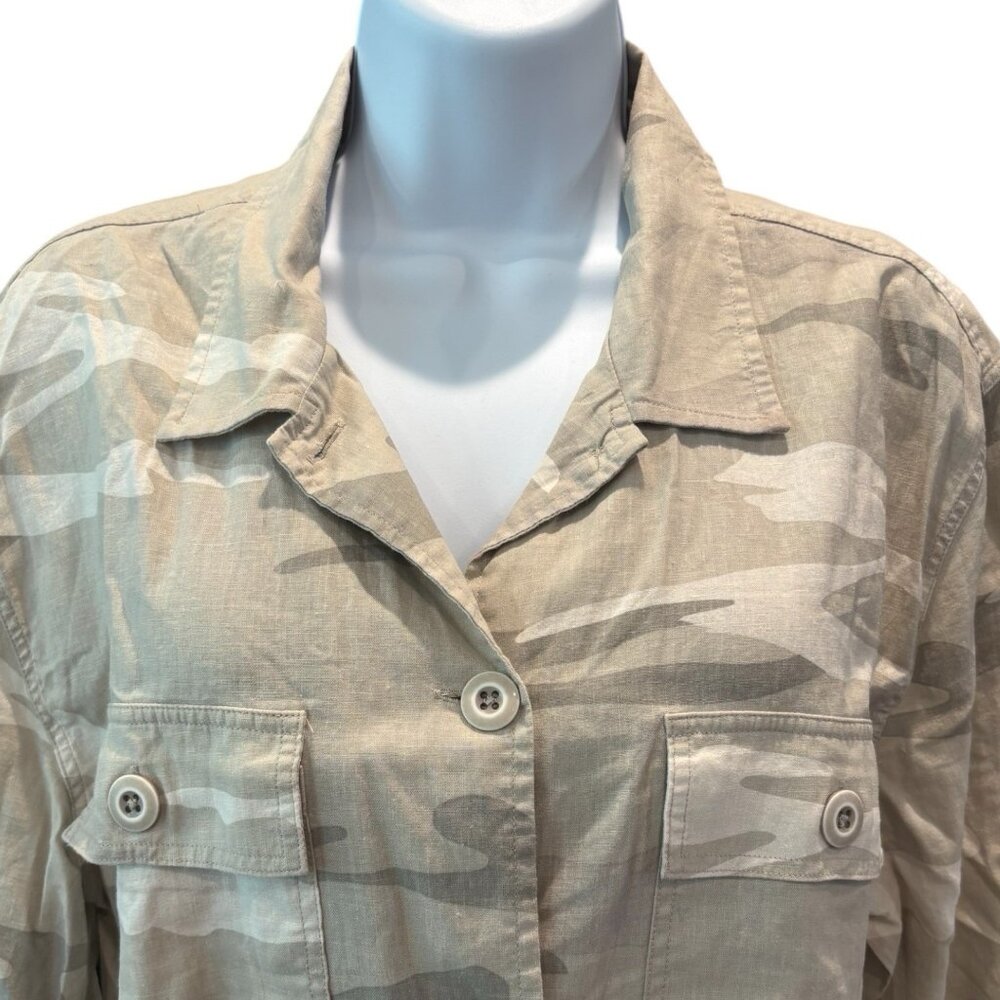 Rails Everett Desert Camo Shirt – Size S | Linen Blend Utility Button-Down - Picture 2 of 5